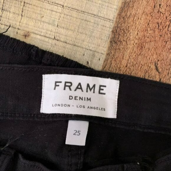 Frame denim women’s le skinny de Jeanne black distressed skinny jeans - 25 - Picture 5 of 11